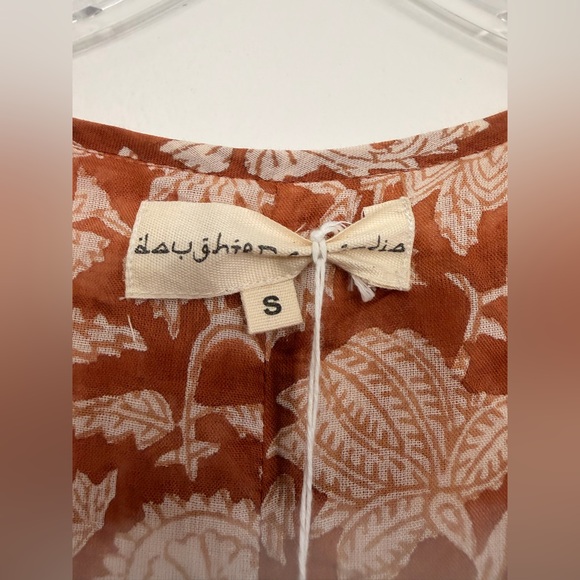 NWT Daughters of India Kyra Cotton Midi Dress Caramel Size Small - Picture 8 of 9